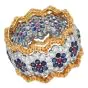 Vintage Buccellati Diamond Sapphire Ruby 18K Gold Floral Eternity Ring|Dover Jewelry|