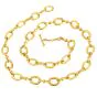 Vintage 18K Gold Textured Oval Link Toggle Chain Necklace|Dover Jewelry|