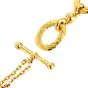Vintage 18K Gold Textured Oval Link Toggle Chain Necklace|Dover Jewelry|