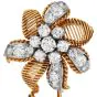 Van Cleef & Arpels 3.5 carats Diamond 18K Gold Flower Lapel Brooch
