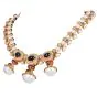 Vintage Pearl Precious Gemstone 18K Gold Statement Necklace|Dover Jewelry|