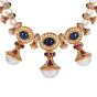 Vintage Pearl Precious Gemstone 18K Gold Statement Necklace|Dover Jewelry|