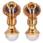 Vintage Precious Gemstone Pearl 18k Gold Statement Drop Earrings|Dover Jewelry|