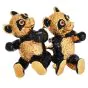 Vintage 18K Yellow Gold Black Enamel Dancing Bear Brooch|Dover Jewelry|