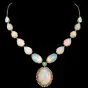 Opal Diamond 14K Gold Cabochon Drop Necklace|Dover Jewelry|