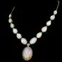 Opal Diamond 14K Gold Cabochon Drop Necklace|Dover Jewelry|
