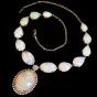 Opal Diamond 14K Gold Cabochon Drop Necklace|Dover Jewelry|