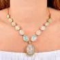 Opal Diamond 14K Gold Cabochon Drop Necklace|Dover Jewelry|