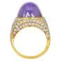 1980s Star Sapphire Diamond 18k Yellow Gold Cocktail Ring |Dover Jewelry|