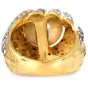Large 5.30 carat Diamond & Pearl 18K Yellow Gold Cocktail Ring|Dover Jewelry|