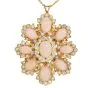 Vintage Coral Diamond 18K Gold Large Floral Brooch Pendant|Dover Jewelry|