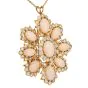 Vintage Coral Diamond 18K Gold Large Floral Brooch Pendant|Dover Jewelry|