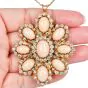 Vintage Coral Diamond 18K Gold Large Floral Brooch Pendant|Dover Jewelry|