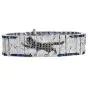 Glamorous Diamond Sapphire 18K White Gold Panther Mosaic Wrap Bracelet|Dover Jewelry|