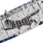 Glamorous Diamond Sapphire 18K White Gold Panther Mosaic Wrap Bracelet|Dover Jewelry|