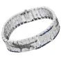 Glamorous Diamond Sapphire 18K White Gold Panther Mosaic Wrap Bracelet|Dover Jewelry|