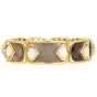 Marina B Circa 1980 Mother of Pearl 18K Gold Link Cuff Bracelet|Dover Jewelry|