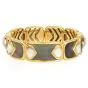 Marina B Circa 1980 Mother of Pearl 18K Gold Link Cuff Bracelet|Dover Jewelry|