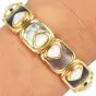 Marina B Circa 1980 Mother of Pearl 18K Gold Link Cuff Bracelet|Dover Jewelry|