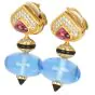 Marina B Blue 'pneu' Tourmalines Diamond 18k Gold Dangle Drop Earrings|Dover Jewelry|
