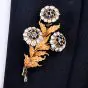 Mario Buccellati Antique 18K Two-Tone Sapphire Flower Brooch |Dover Jewelry|