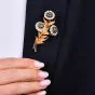 Mario Buccellati Antique 18K Two-Tone Sapphire Flower Brooch |Dover Jewelry|