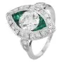 Antique Diamond 2.70cts Emerald Platinum Marquise Design Cocktail Ring|Dover Jewelry|