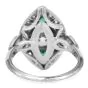 Antique Diamond 2.70cts Emerald Platinum Marquise Design Cocktail Ring|Dover Jewelry|