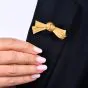 Vintage Buccellati 18K Gold Italian Woven Textured Bow Brooch |Dover Jewelry|