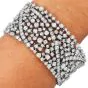Estate 28.50 carats Diamond 18K White Gold Wrap Bracelet|Dover Jewelry|