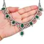 Ornate Emerald Diamond 18K Gold Fringe Necklace|Dover Jewelry|