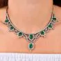 Ornate Emerald Diamond 18K Gold Fringe Necklace|Dover Jewelry|