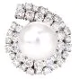 Platinum 7.00 carats Diamond Pearl Statement Clip Earrings|Dover Jewelry|