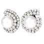 Platinum 7.00 carats Diamond Pearl Statement Clip Earrings|Dover Jewelry|