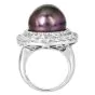 18K White Gold South Sea Pearl 2.82cts Diamond Halo Cocktail Ring|Dover Jewelry|