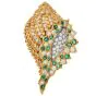 Tiffany & Co. Diamond Emerald 18K Gold Sea Conch Shell Brooch|Dover Jewelry|