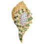Tiffany & Co. Diamond Emerald 18K Gold Sea Conch Shell Brooch|Dover Jewelry|