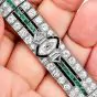 Antique Art Deco Diamond Emerald Onyx Platinum Mesh Bracelet|dover Jewelry|