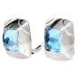 Bvlgari Pyramid Blue Topaz Earrings 18K White Gold|Dover Jewelry|