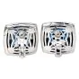 Bvlgari Pyramid Blue Topaz Earrings 18K White Gold|Dover Jewelry|
