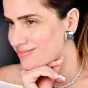Bvlgari Pyramid Blue Topaz Earrings 18K White Gold|Dover Jewelry|