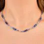 Estate Sapphire Diamond 18K Gold Ombre Tennis Necklace|Dover Jewelry|