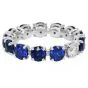 Classic Sapphire Diamond 18K Gold Eternity Band Ring|Dover Jewelry|