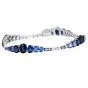 Estate Sapphire Diamond 18K Ombre Link Tennis Bracelet 