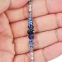 Estate Sapphire Diamond 18K Ombre Link Tennis Bracelet 