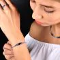 Estate Sapphire Diamond 18K Ombre Link Tennis Bracelet 