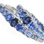 Estate Sapphire Diamond 18K Ombre Inside Out Hoop Earrings|Dover Jewelry|