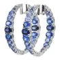 Estate Sapphire Diamond 18K Ombre Inside Out Hoop Earrings|Dover Jewelry|