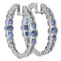 Estate Sapphire Diamond 18K Ombre Inside Out Hoop Earrings|Dover Jewelry|