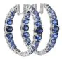 Estate Sapphire Diamond 18K Ombre Inside Out Hoop Earrings|Dover Jewelry|